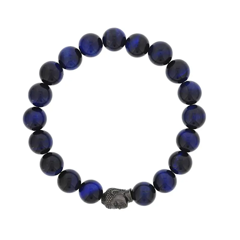 Dee Berkley® Blue Tiger Eye Buddha Bracelet 1