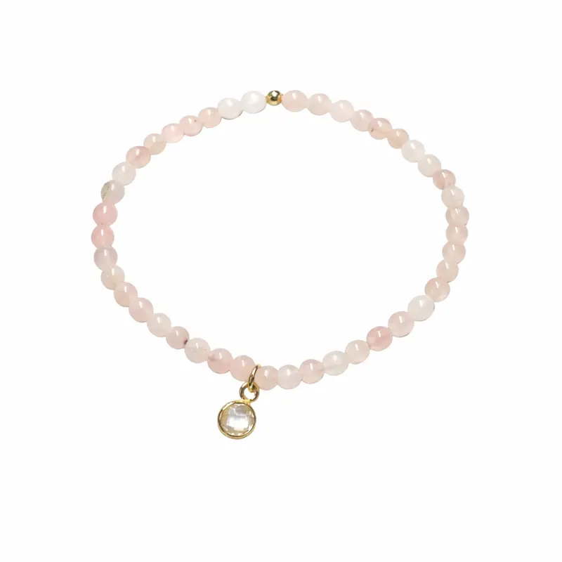Dee Berkley® Rose Quartz Charm Bracelet 1