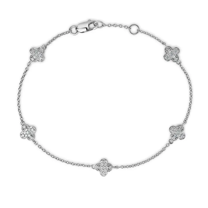 Diamond Clover Chain Bracelet 1
