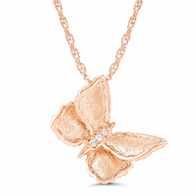 Diamond Drift Butterfly Pendant 1