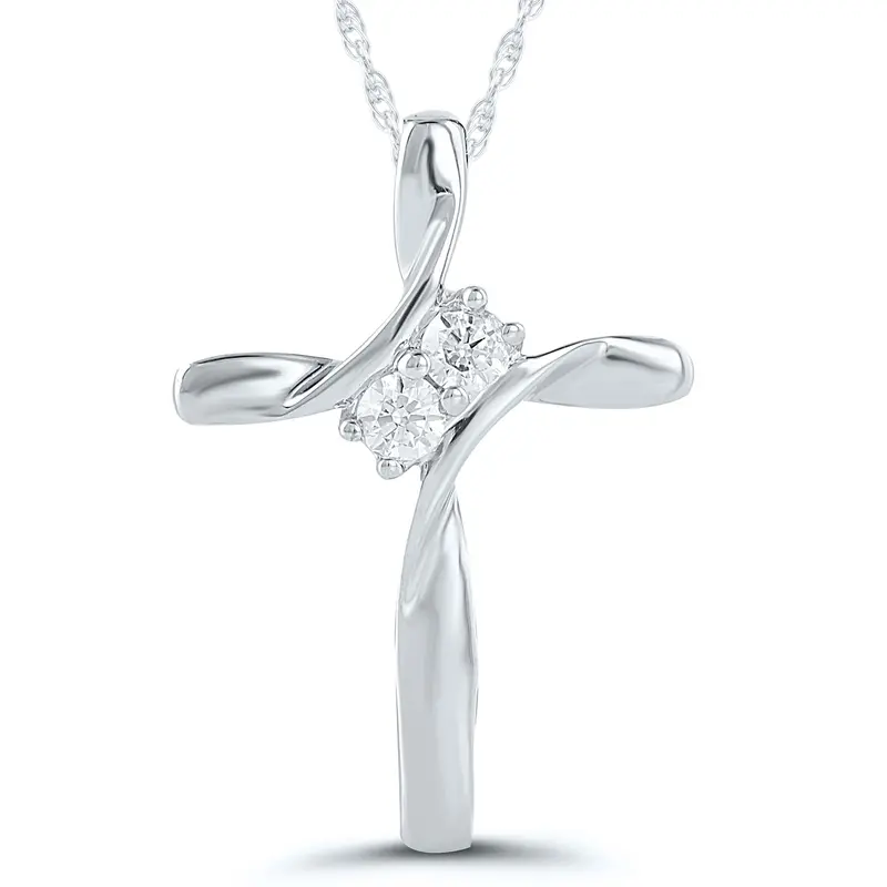 Diamond Drift Cross Pendant 1