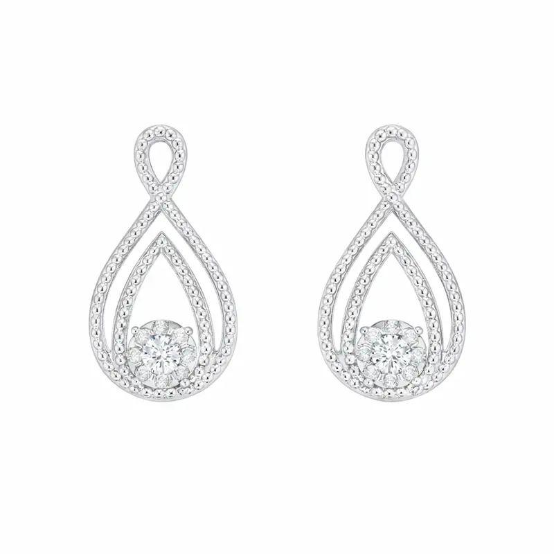 Diamond Haloflow Drop Earrings 1