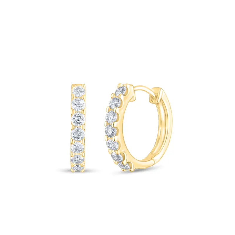 Diamond Kissed Huggie Hoops 1