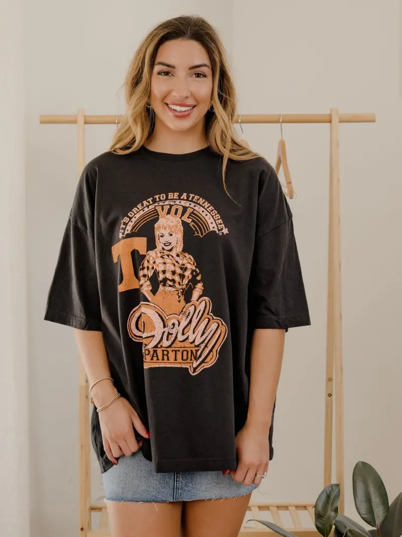 Dolly Parton Great To Be A Tennessee Vol Pepper Oversized One Size Tee 1