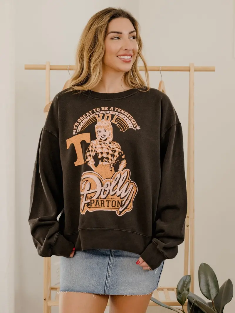 Dolly Parton Great To Be A Tennessee Vol Smoke Hi-Dive Oversized Crew Sweatshirt 1