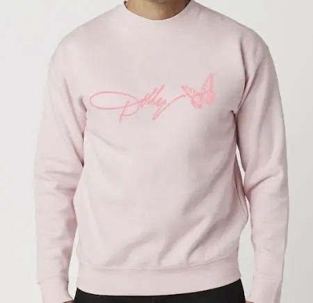 Dolly Parton Signature Script Light Pink Heritage Sweatshirt 1