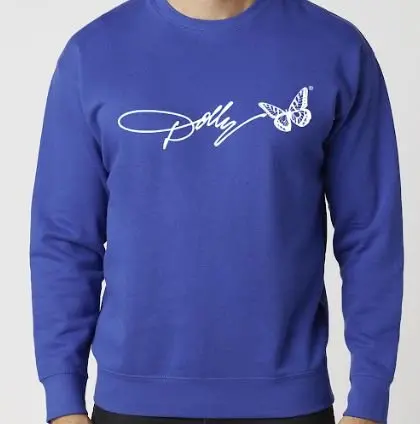 Dolly Parton Signature Script Royal Blue Heritage Sweatshirt 1