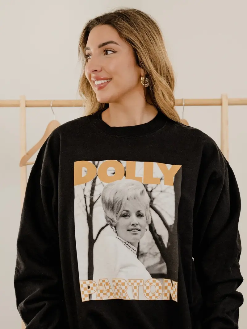Dolly Parton Tennessee Checkerboard Black Sweatshirt 1