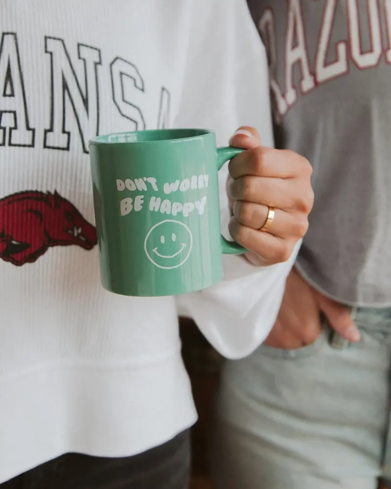 Don't Worry Be Happy Green Mug 1