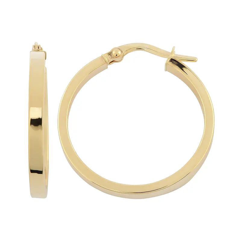 Edgeline Gold Hoop Earrings 1