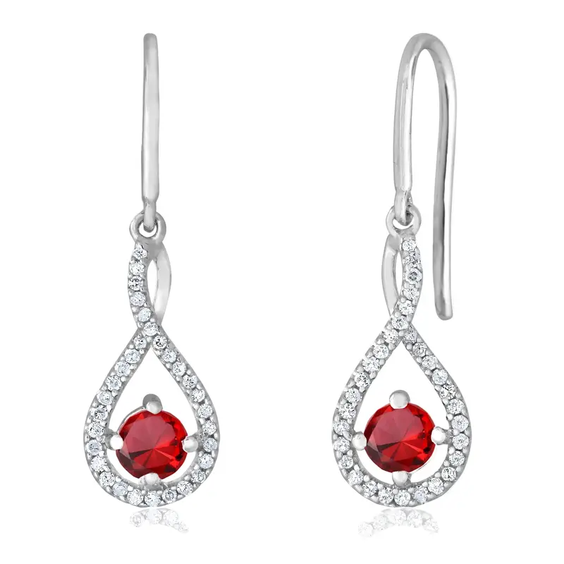 Emberdrop Garnet Twist Earrings 1