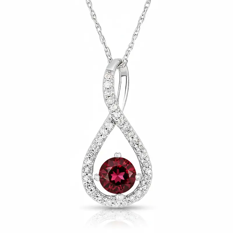 Emberdrop Garnet Twist Pendant 1