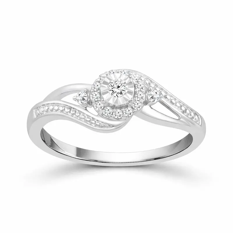 Embraced Round Diamond Promise Ring 1