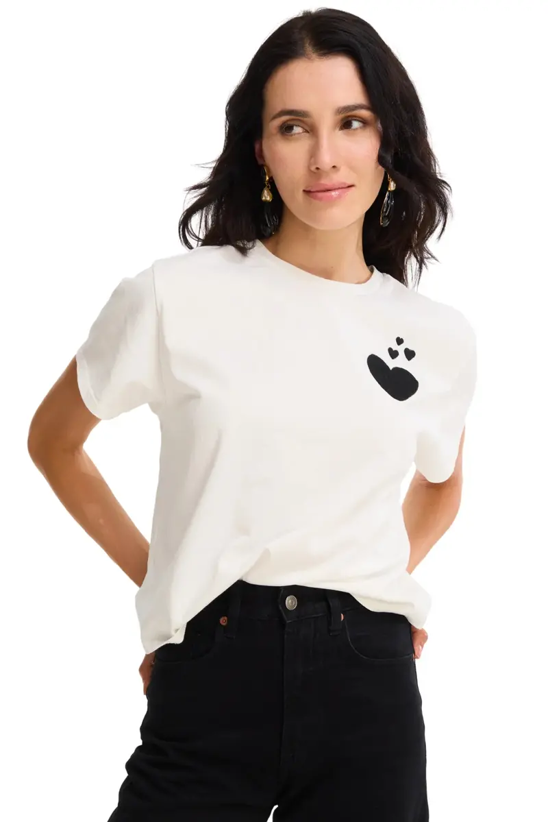 Embroidered Hearts Tee 1