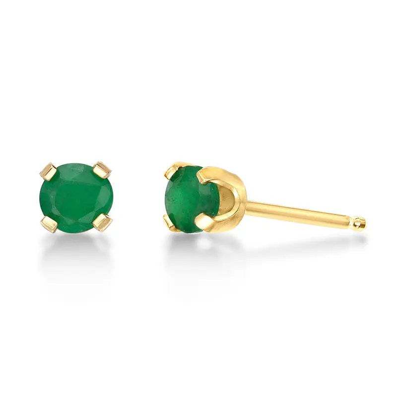 Emerald Radiance 14K Stud Earrings 1
