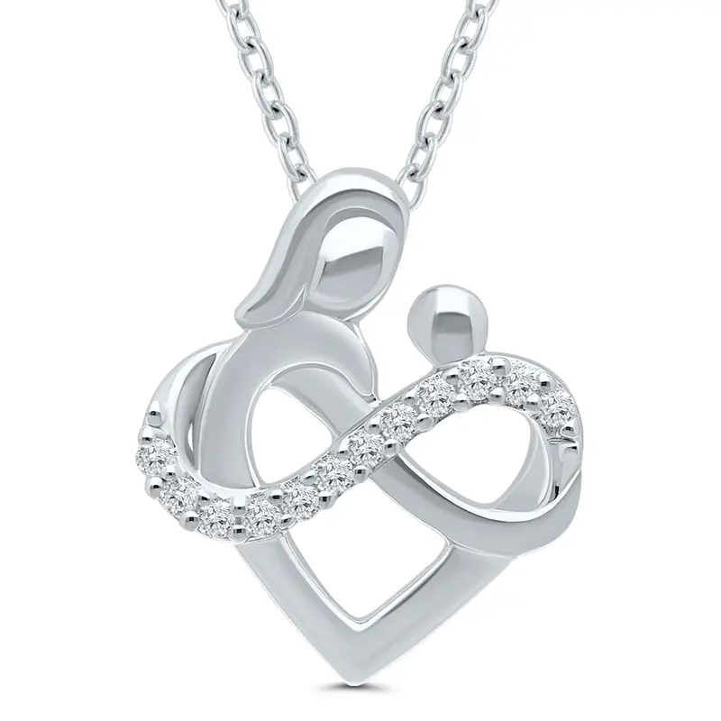 Endless Embrace Mother & Child Diamond Pendant 1