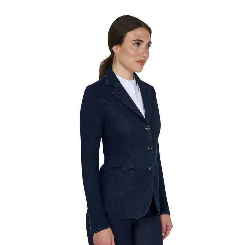 Equestro Women's 3-Button Denim Blazer 1