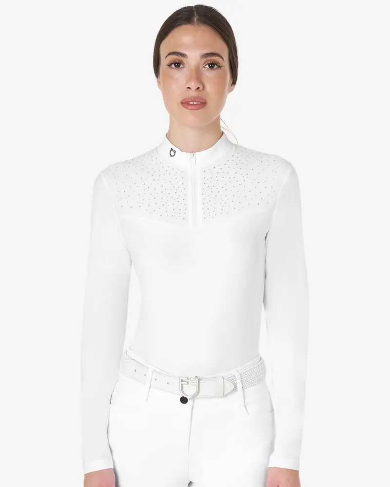 Equestro Women's Crystal Zip Show Shirt 1