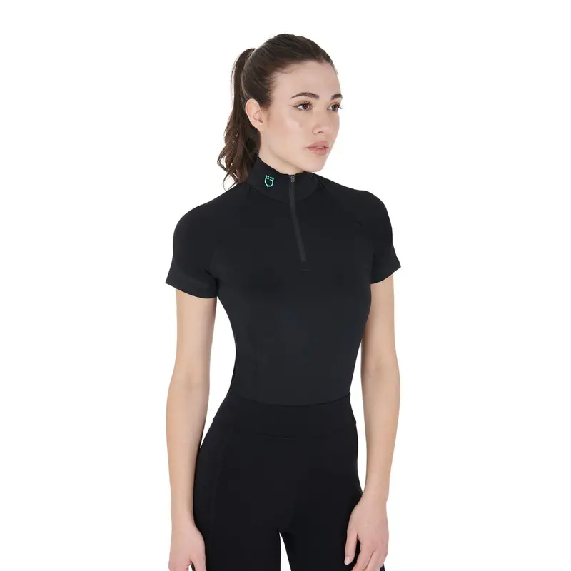 Equestro Women's Mesh Slim Fit Short Sleeve Base Layer 1