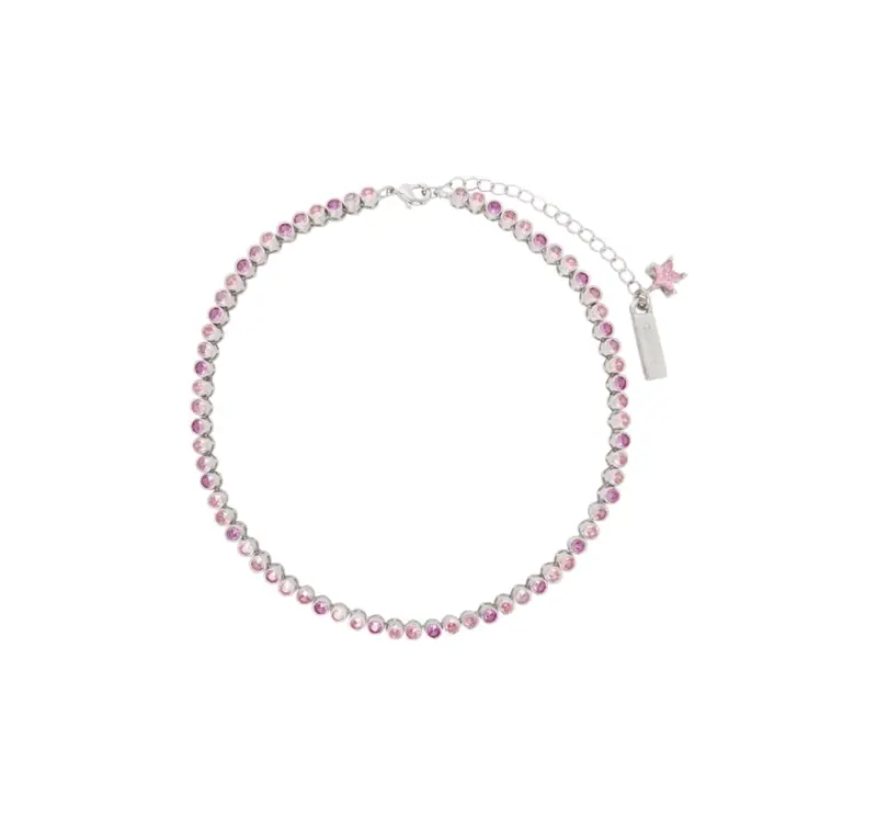 Fading Pink Tennis Necklace 1