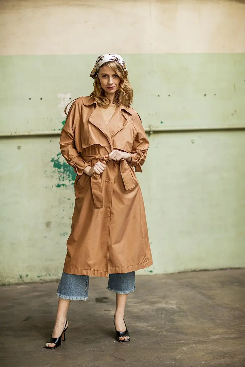 Fibre Mood Martha Trench Coat - Printed Copy Shop (+£10.00) 1