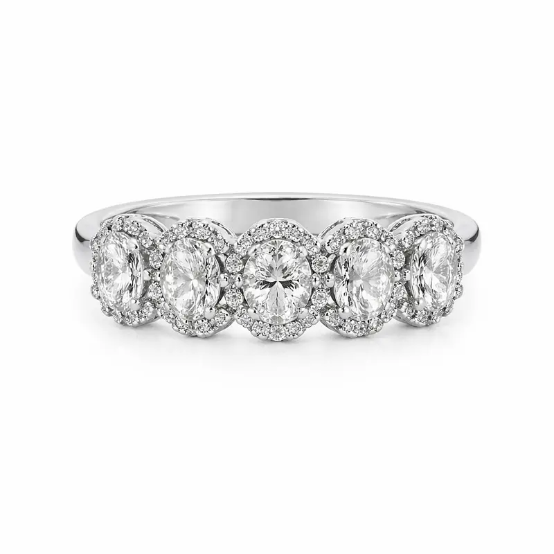 Five Halo Radiance Diamond Band 1