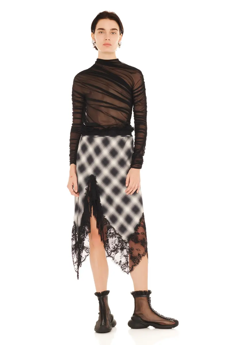 Fog Plaid Waterlily Skirt 1