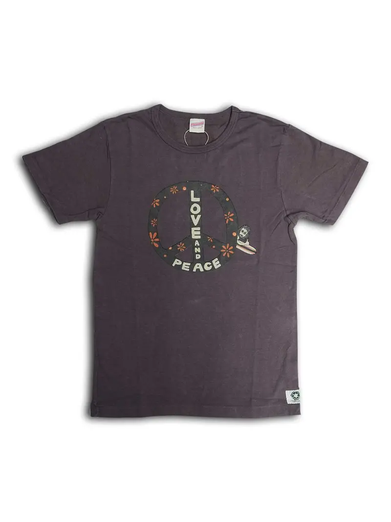 Free Rage Recycled Cotton Tee Love And Peace Grey 1