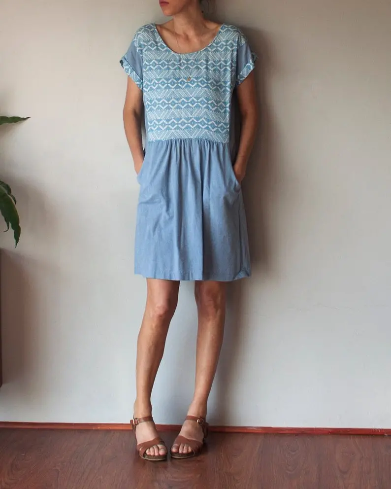 French Navy Forsythe Dress - Printed Copy Shop (+£7.00) 1