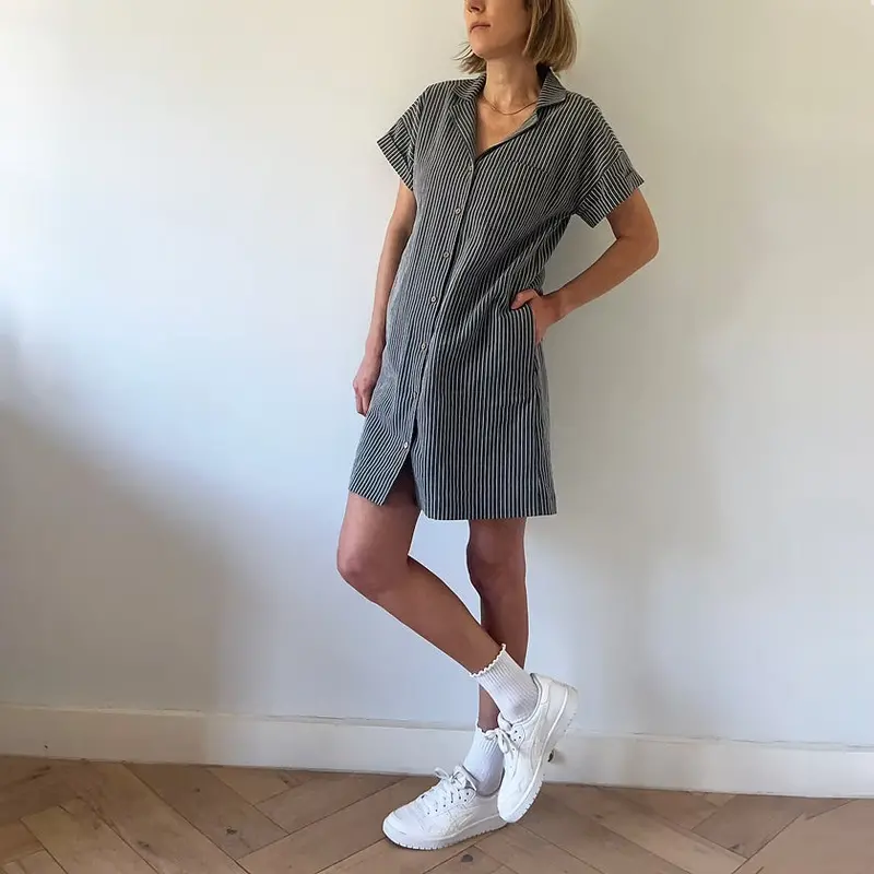 French Navy Rothko Dress And Shirt 1