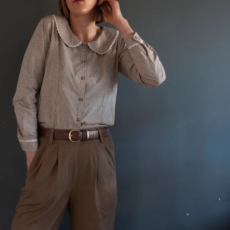 French Navy Vetiver Top Pattern Expansion 1