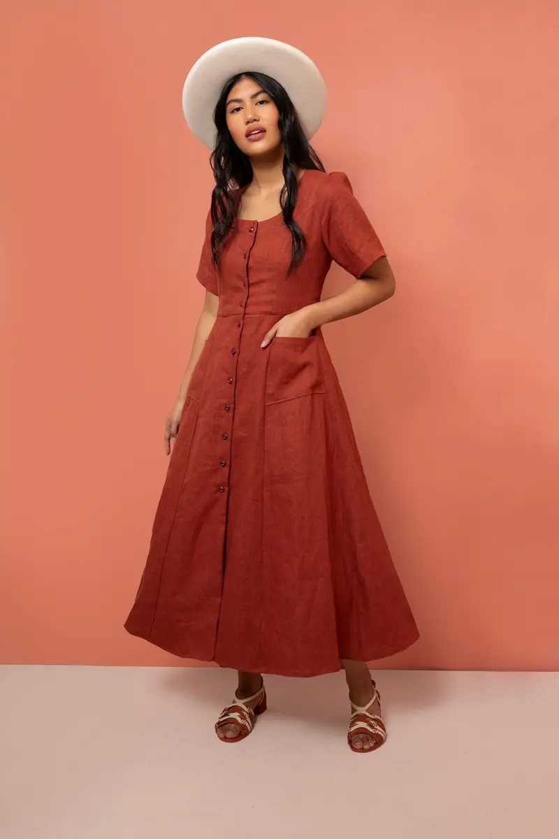 Friday Pattern Company Hughes Dress - Printed Copy Shop Sizes Xs - Xxl (+£7.00) 1