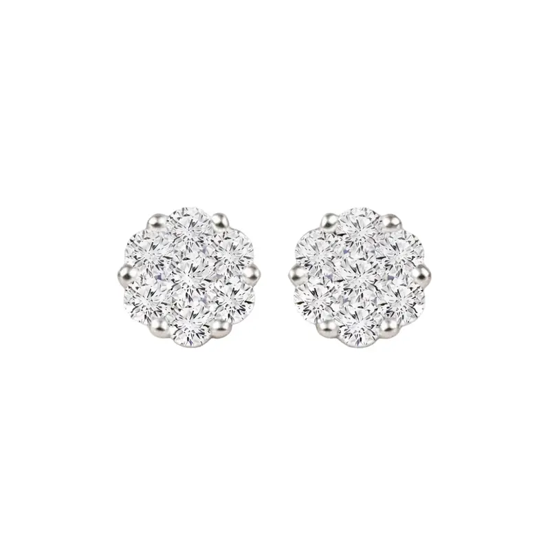 Frosted Bloom Diamond Studs 1