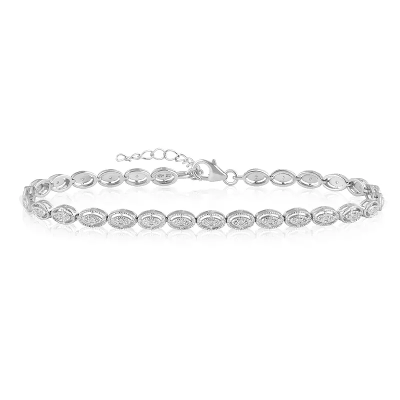 Frozen Path Oval Link Diamond Bracelet 1