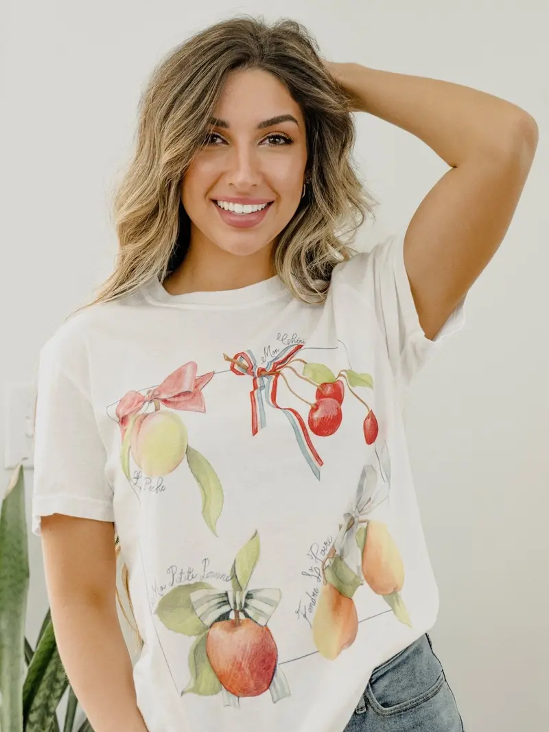 Fruit & Bows White Tee 1
