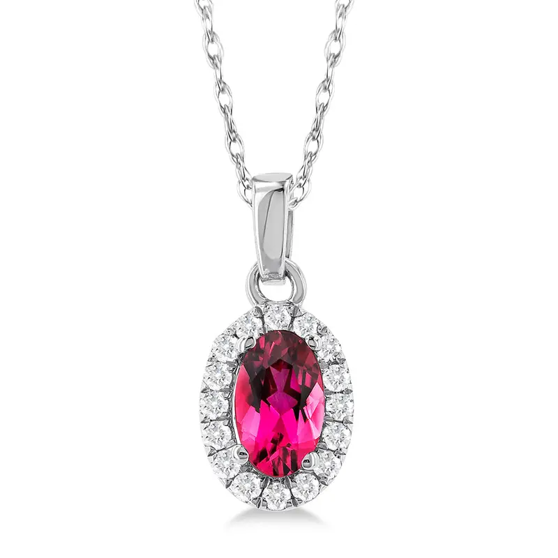 Fuchsia Flame Pink Tourmaline Pendant 1