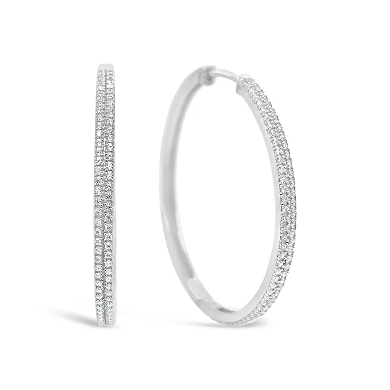 Glacial Loop Diamond Hoop Earrings 1