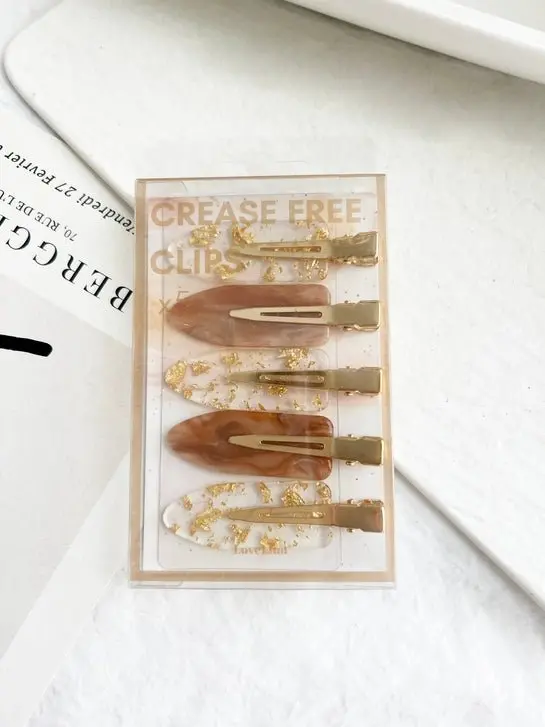 Glitter Caramel Hair Clip Set 1