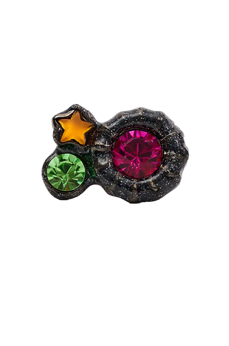 Glitter Grey Candy Gem Ring 1
