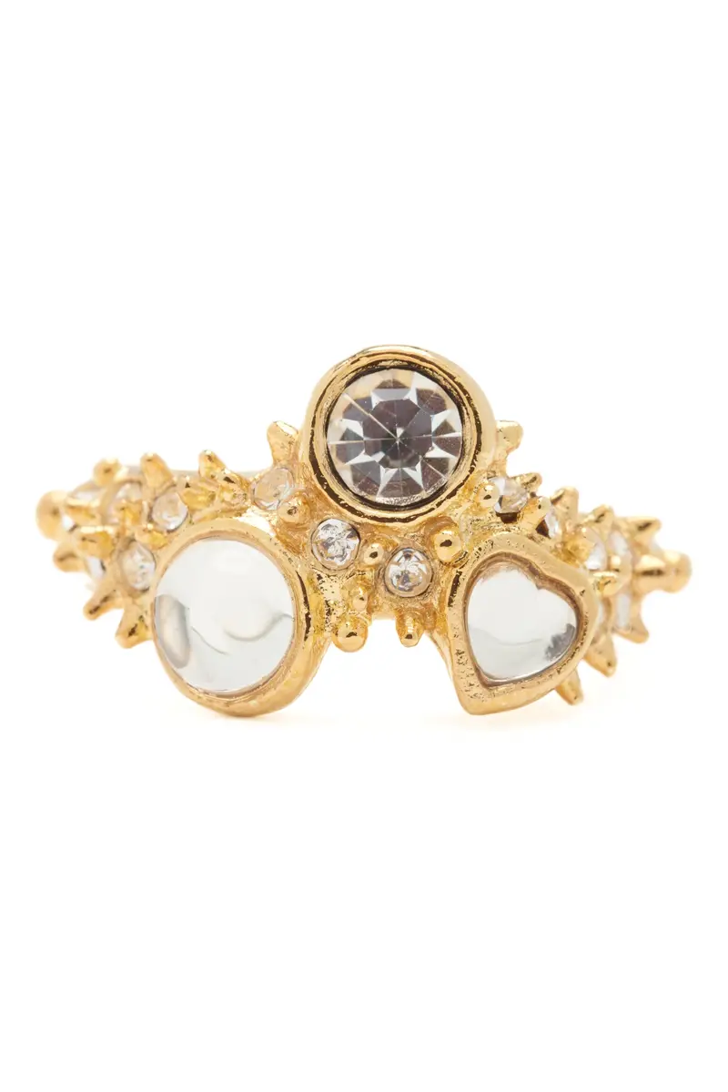 Gold Clear Florence Spike Ring 1