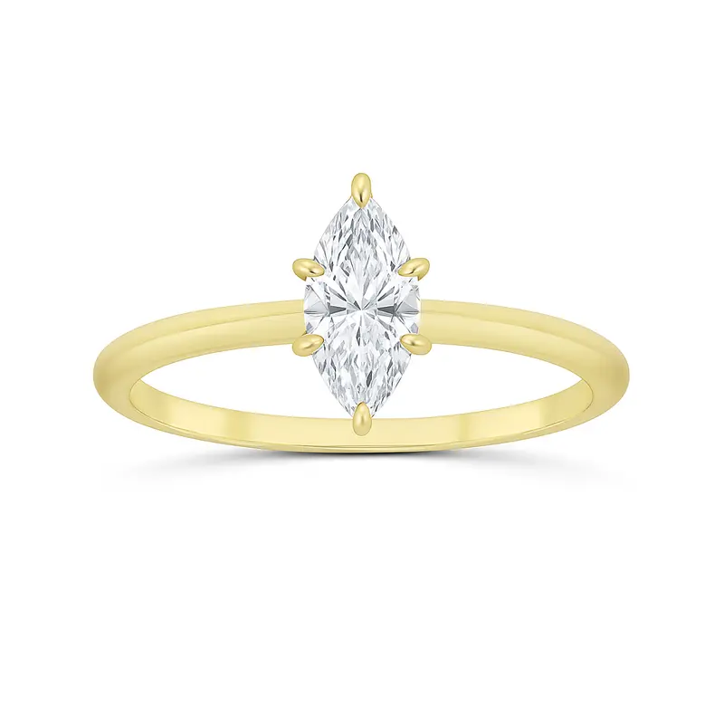 Golden Marquise Diamond Solitaire 1