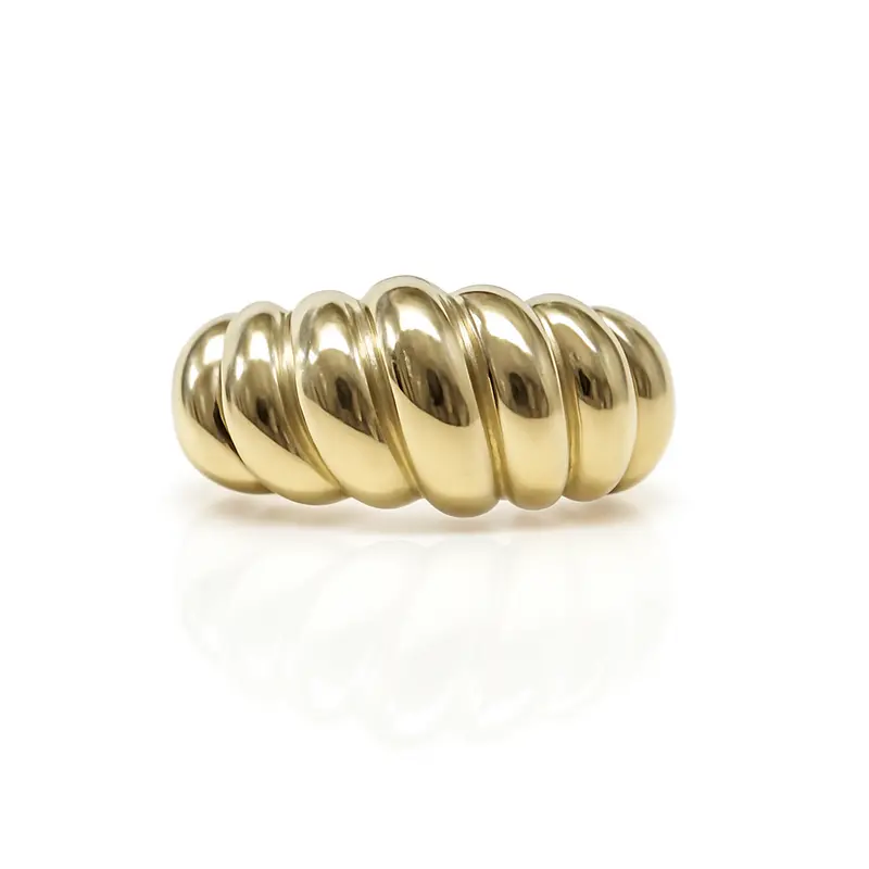 Golden Twist Dome Ring 1