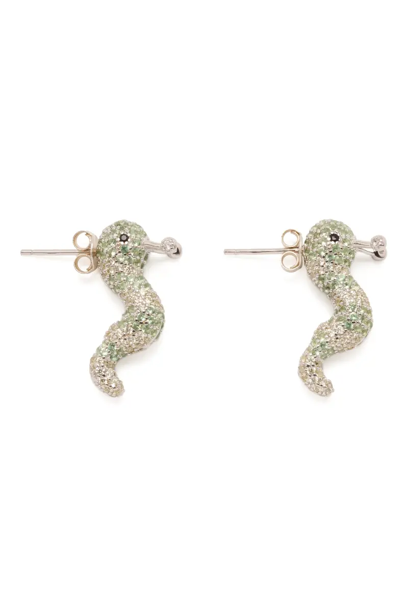 Green Apple Slug Earrings 1