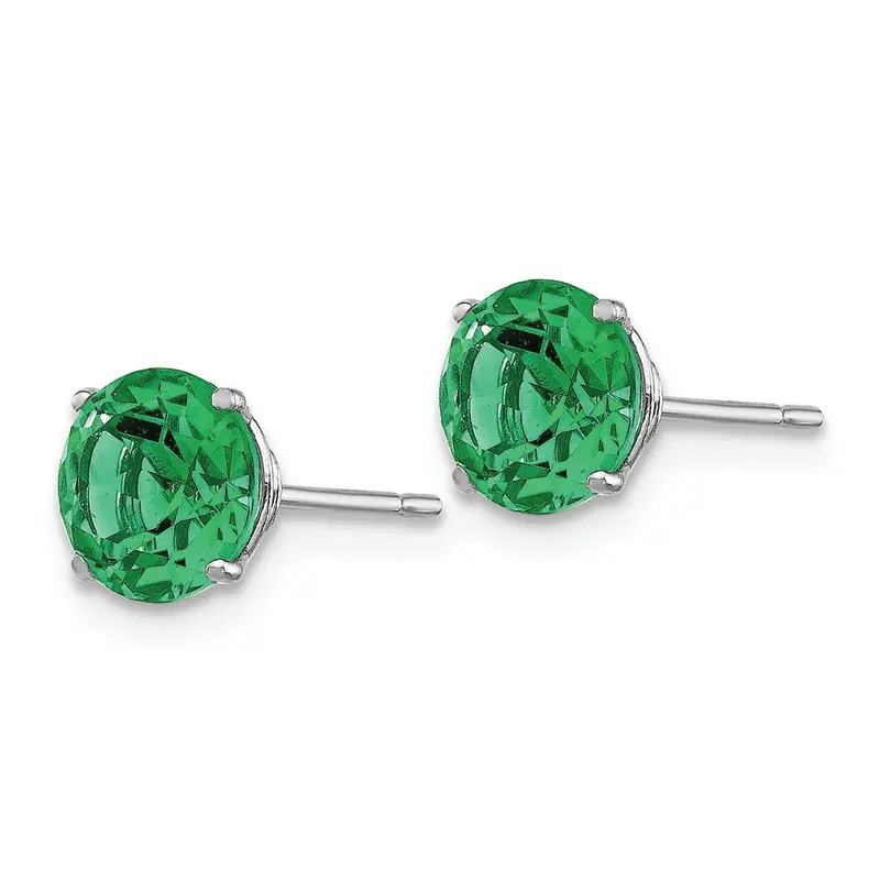 Greenfire 6Mm Emerald Stud Earrings 1