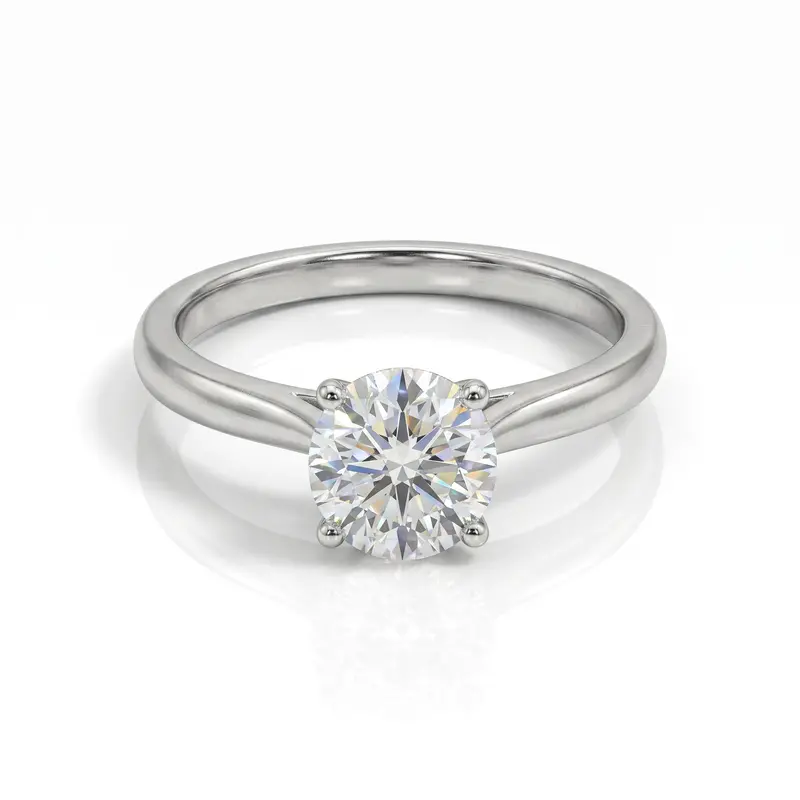 H Select Round Diamond Platinum Solitaire 1
