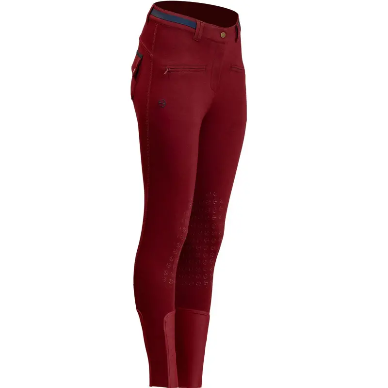Halter Ego Kimberly Knee Grip High Waist Breeches - Burgundy - Size 28 1