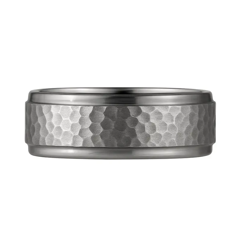 Heavy Stone® 6Mm Hammered Edge Tungsten Men’S Band 1