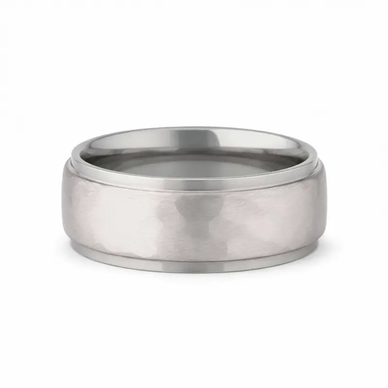 Heavy Stone® 8Mm Hammered Edge Tungsten Men’S Band 1