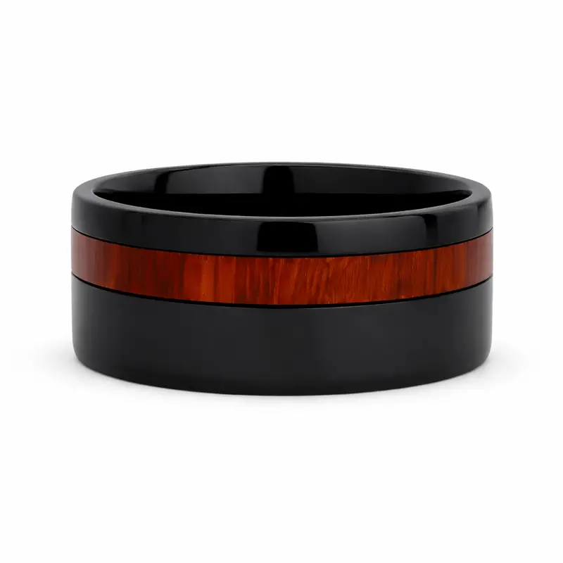 Heavy Stone® Blood Wood Pinstripe Ceramic Men's Band 1