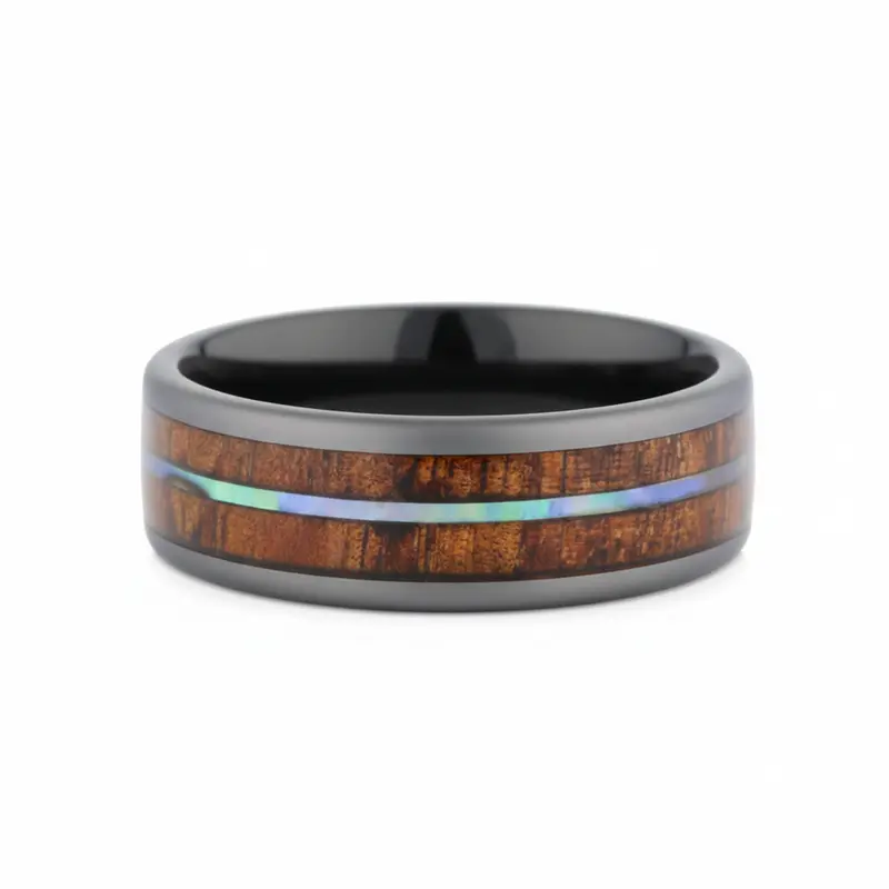 Heavy Stone® Ceramic Abalone Men's Band 1